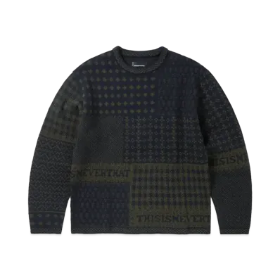 thisisneverthat Block Knit L/S Top "Navy"