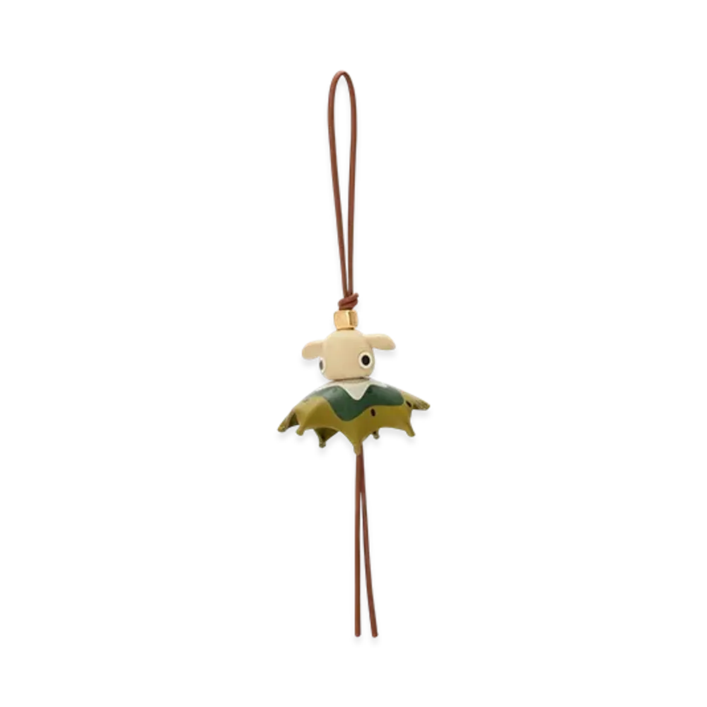 LOEWE Kiwi Puzzle Charm "Tan/White"