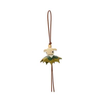 LOEWE Kiwi Puzzle Charm "Tan/White"