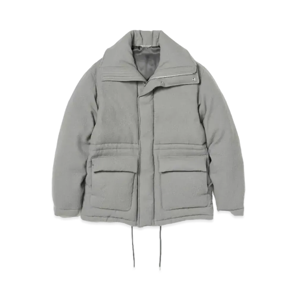 AURALEE Brushed Alpaca Wool Down Blouson "Light Gray"
