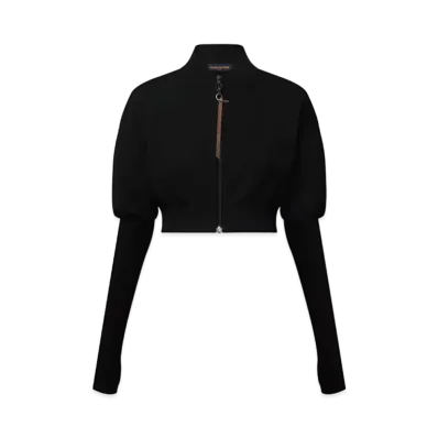 Louis Vuitton Ribbed Sleeve Bomber Jacket "Noir"