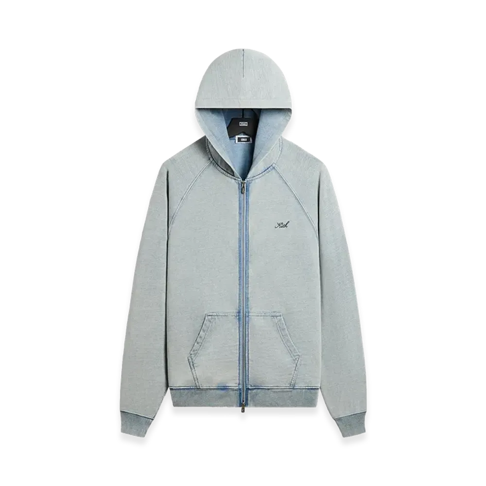Kith Indigo Fleece Wilder Full Zip Hoodie "Pale Indigo"