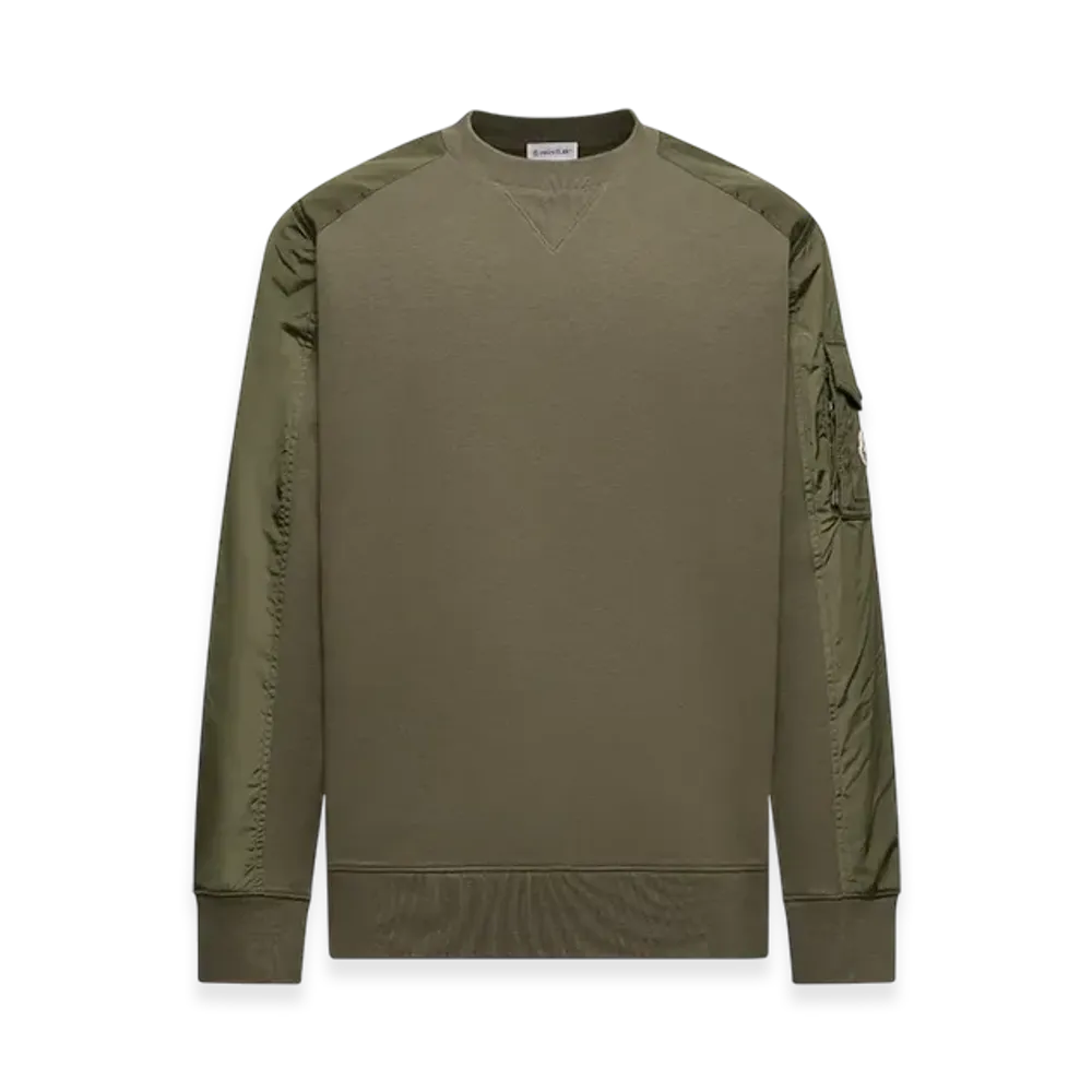 MONCLER Cotton Blend Sweatshirt "Olive Green"