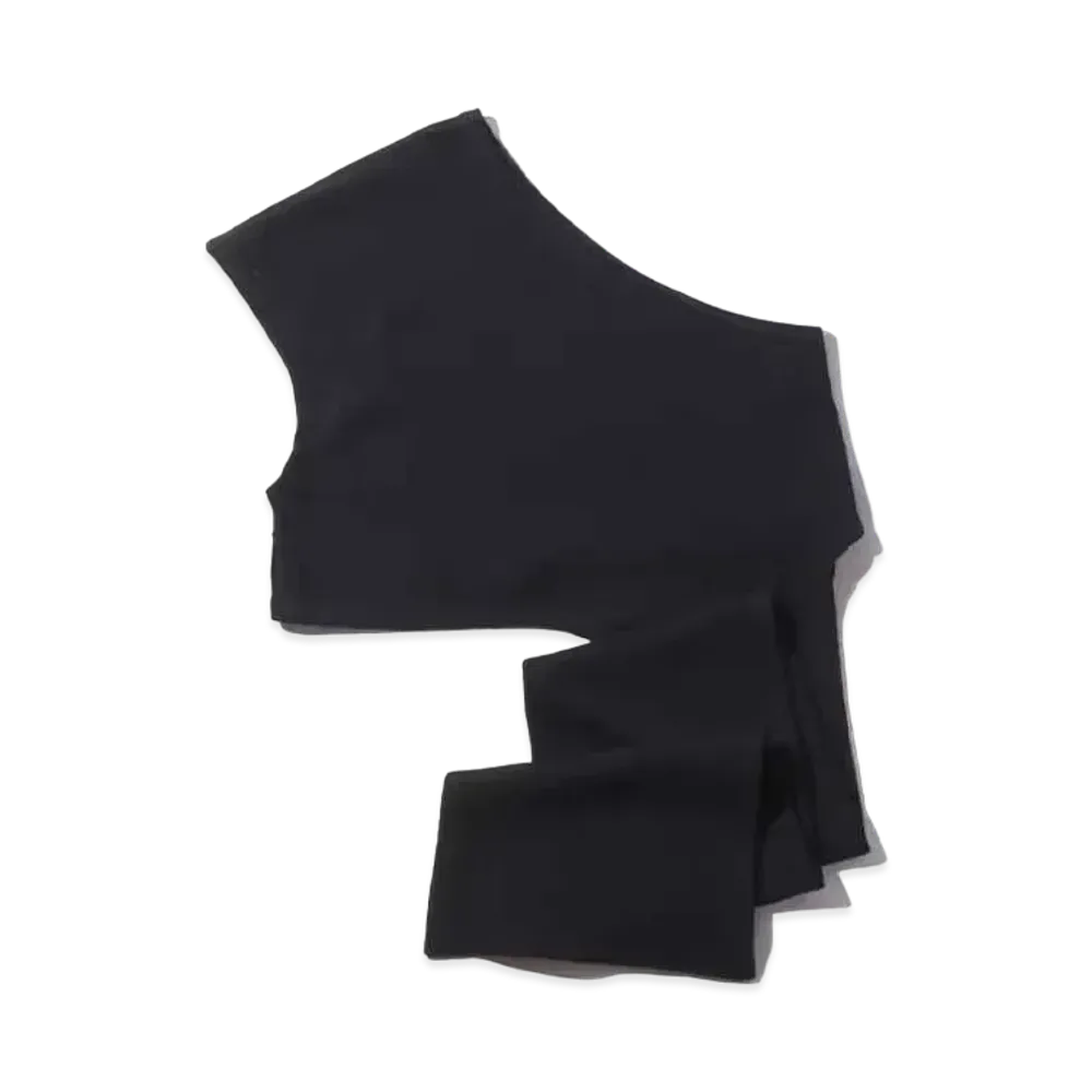 atmos pink One-Shoulder Waist-Mark Tops "Black"