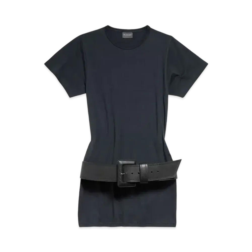 BALENCIAGA Women's Fitted T-Shirt Dress "Fade Black"