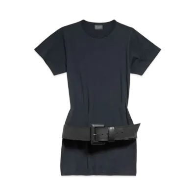 BALENCIAGA Women's Fitted T-Shirt Dress "Fade Black"