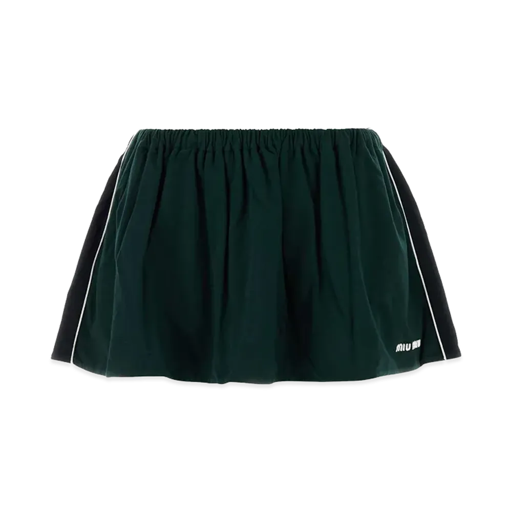 MIU MIU Women's Bottle Cotton Mini Skirt "Green"