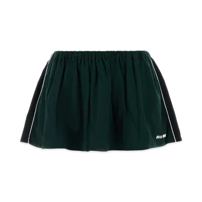 MIU MIU Women's Bottle Cotton Mini Skirt "Green"