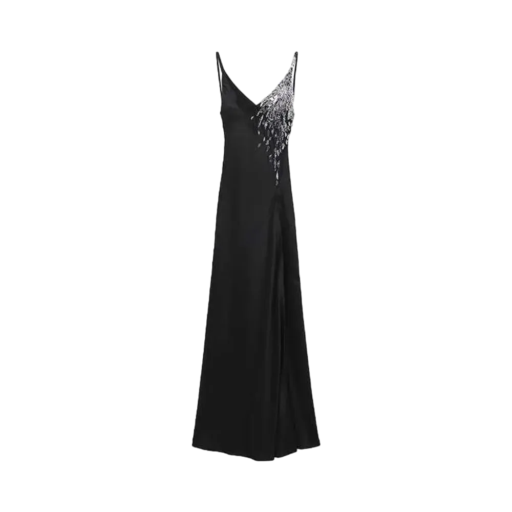 Alexander McQUEEN Smashed Glass Embroidered Dress "Black"