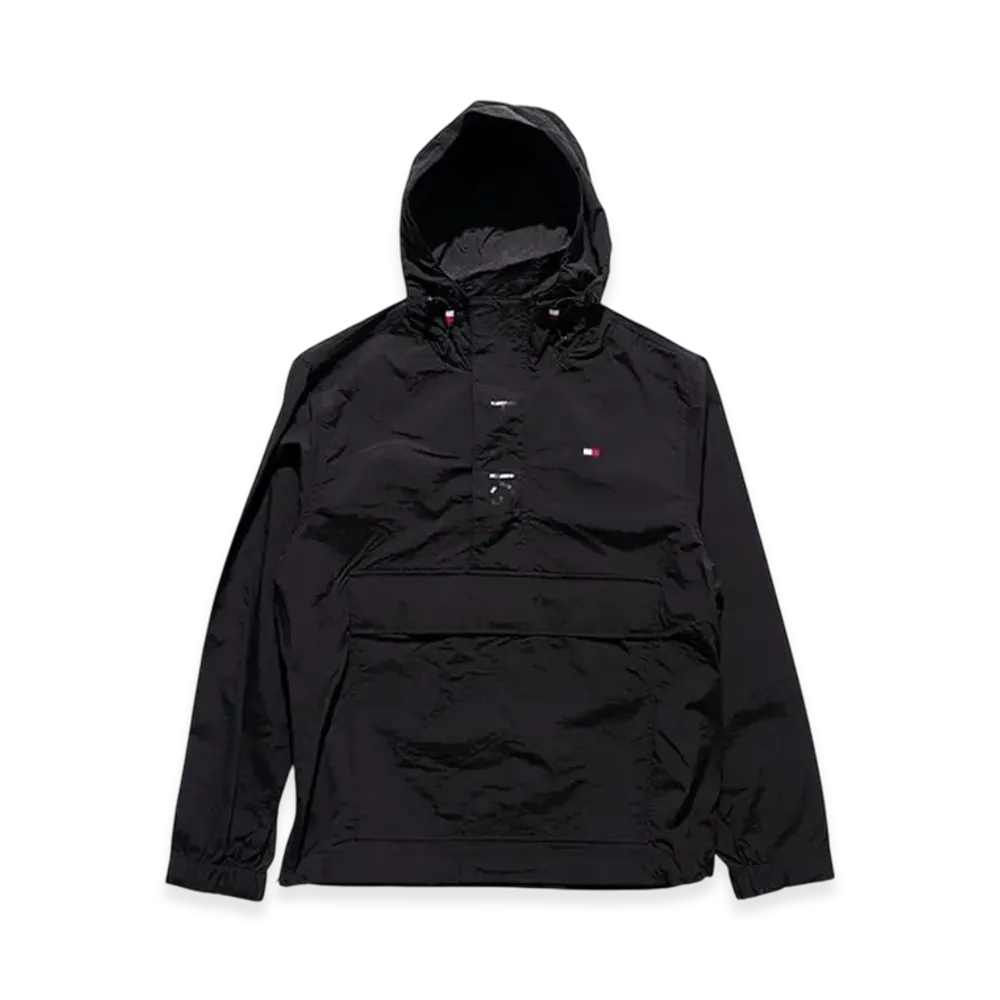TOMMY HILFIGER Nylon Half Zip Anorak Parka "Black"