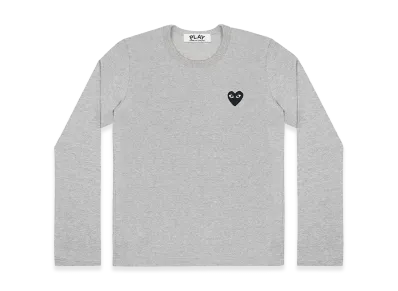 PLAY COMME des GARCONS Long Sleeve T-Shirt With Black Emblem Top AZ-T122-051 "Gray"