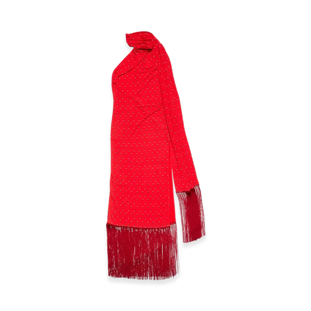 Acne Studios Draped Satin Dress Runway Show "Red"