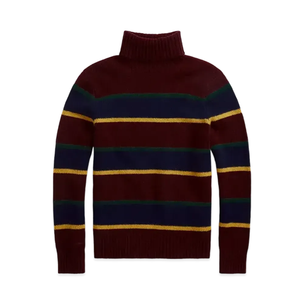 Polo Ralph Lauren Striped Wool-Cashmere Sweater "Red"