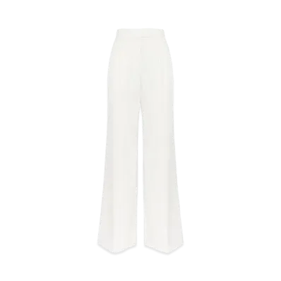 Alexander McQUEEN Double Pleated Wide Leg Pants "White"