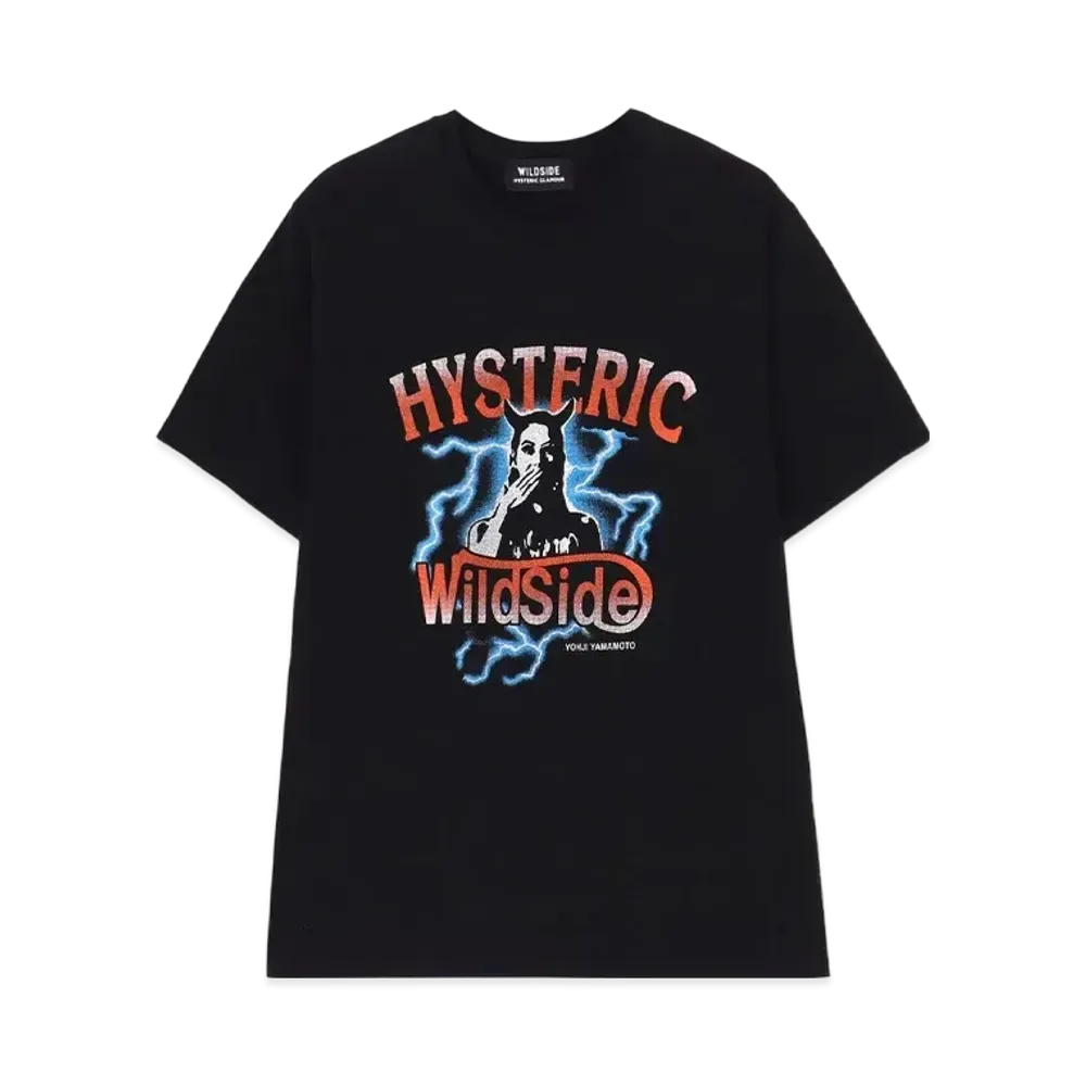 WILDSIDE Yohji Yamamoto x HYSTERIC GLAMOUR Speak No Evil Denim T-shirt "Black"