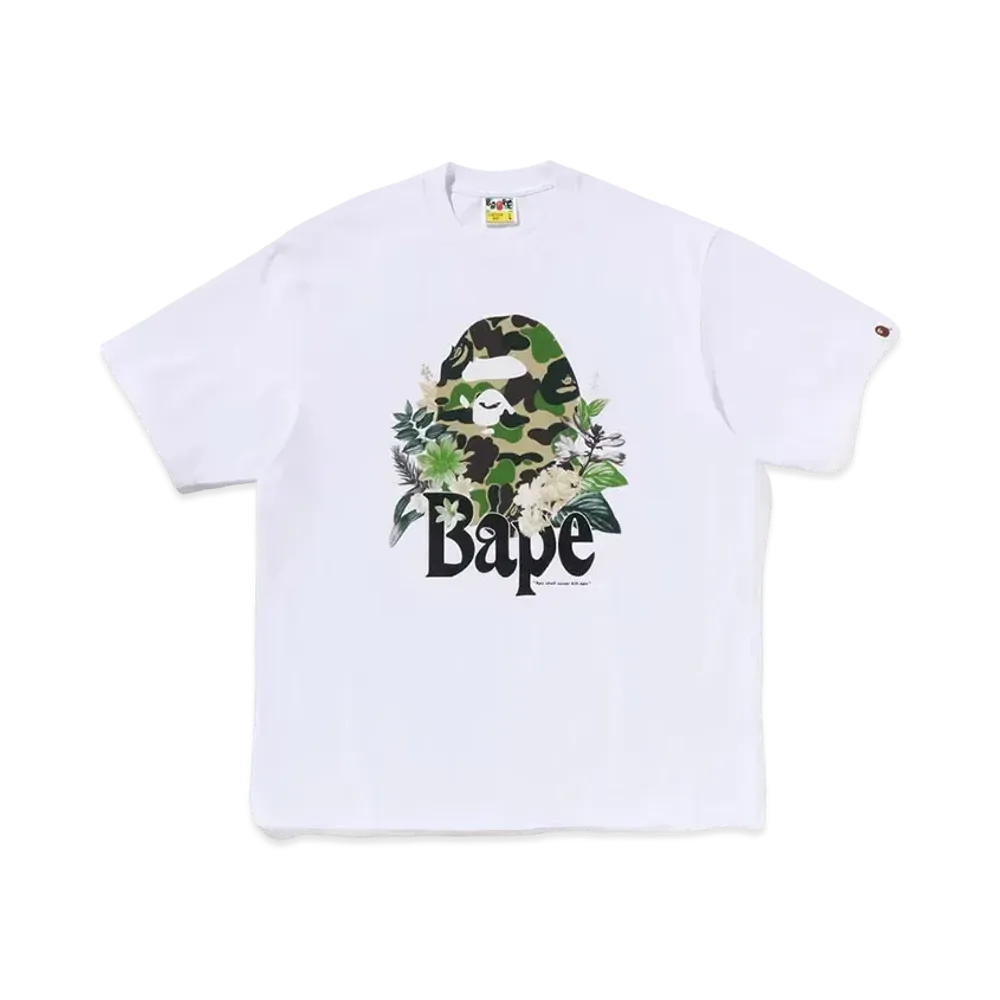 A BATHING APE Flora Big Ape Head Relaxed Fit Tee "White"
