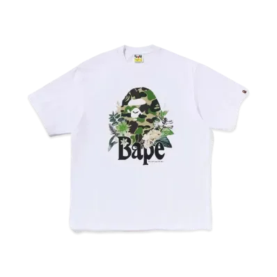 A BATHING APE Flora Big Ape Head Relaxed Fit Tee "White"