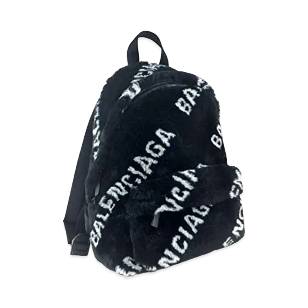 BALENCIAGA Everyday Fur Backpack S "Black"