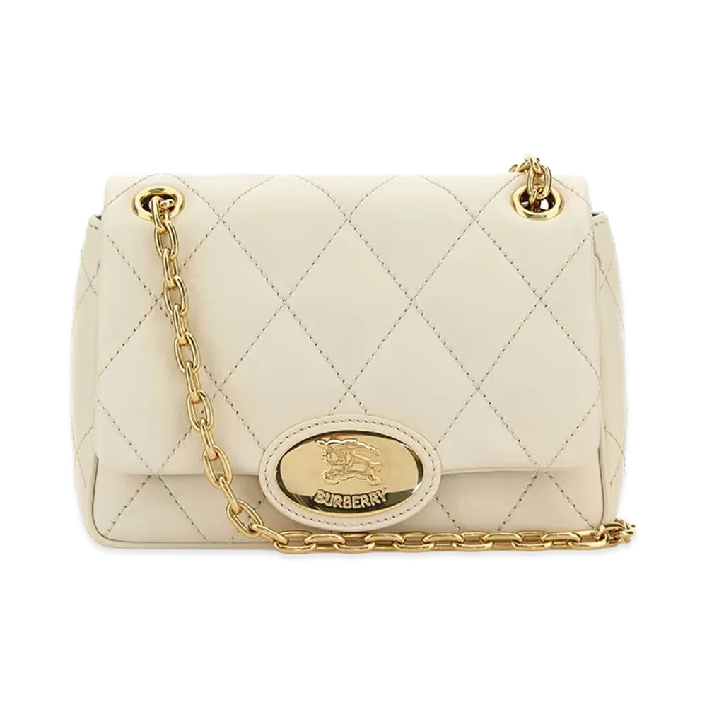 Burberry Women's Leather Small Strand Shoulder Bag "Ivory"