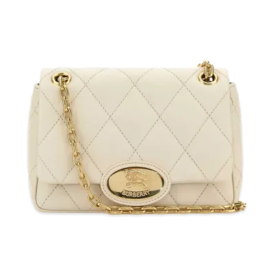 Burberry Women's Leather Small Strand Shoulder Bag "Ivory"