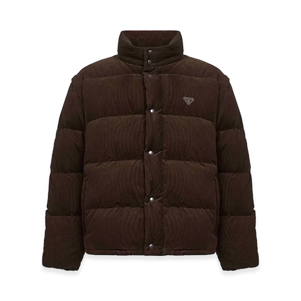 PRADA Corduroy Down Jacket "Brown"