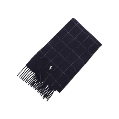 Polo Ralph Lauren Reversible Windowpane Scarf "Hunternavy"