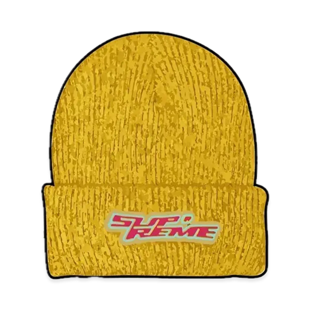 Supreme Raised Logo Patch Beanie "Mustard"
