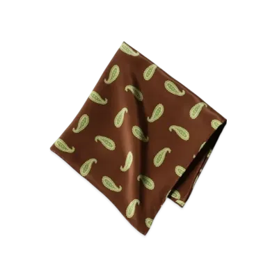 BEAMS Pocket Chief Paisley Print "Brown"