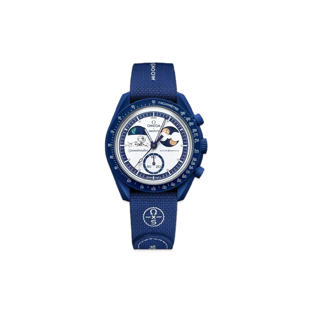 Swatch x OMEGA x Snoopy BIOCERAMIC MoonSwatch Mission To The Earthphase - Mooshine Gold (Human Hand Design) "Navy"