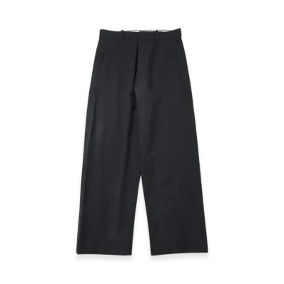 A.PRESSE Wool Flannel Wide Trousers "Charcoal"