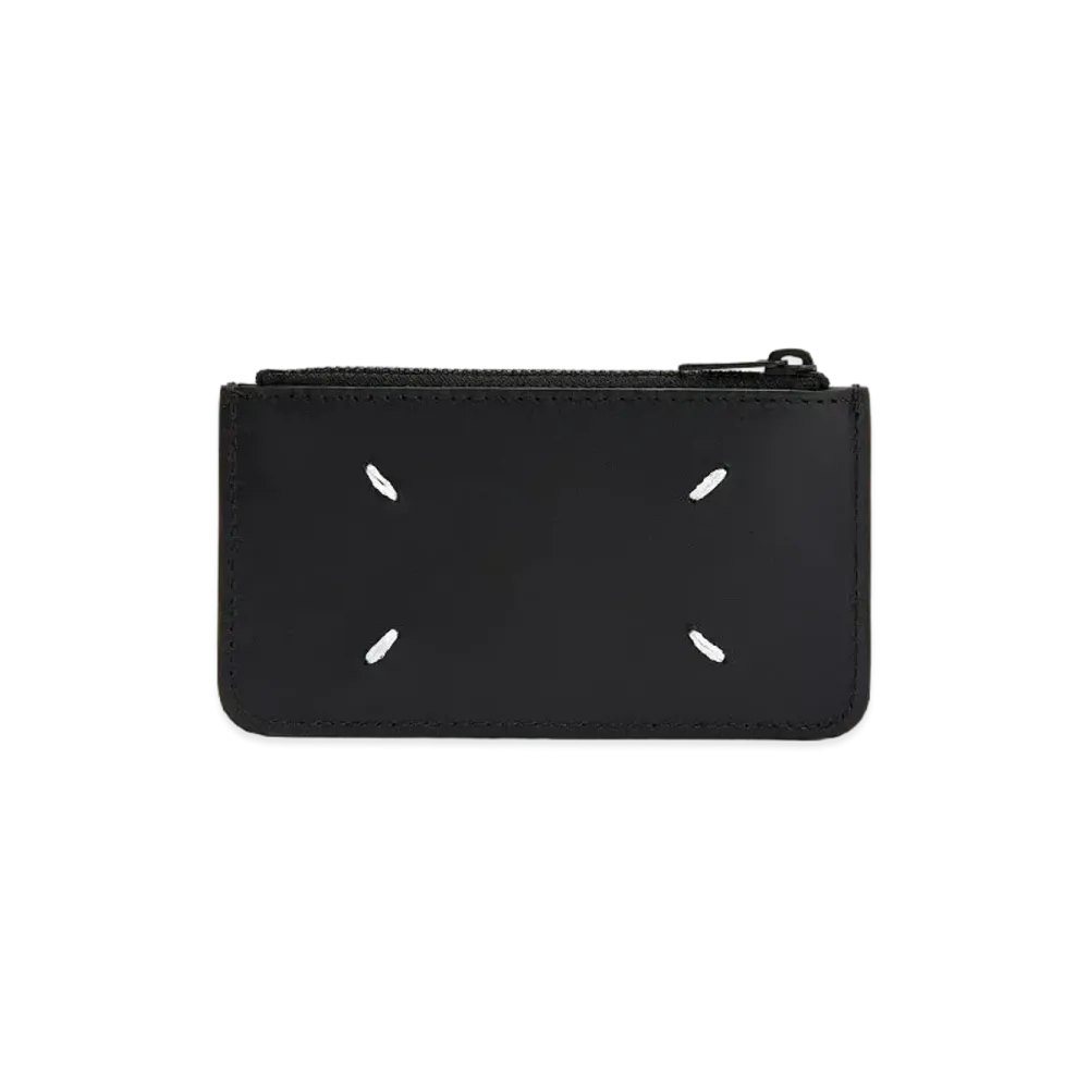 Maison Margiela Grainy Smooth Leather Zipped Card Holder "Black"