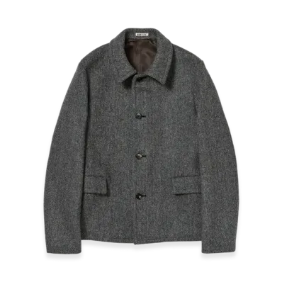AURALEE Shetland Wool Double Cloth Blouson "Grey"