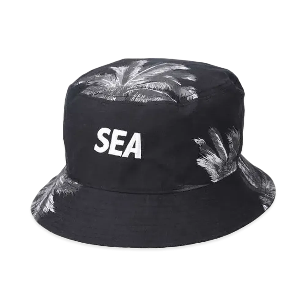 WIND AND SEA Palm tree (Pattern) Bucket Hat "Bkack"