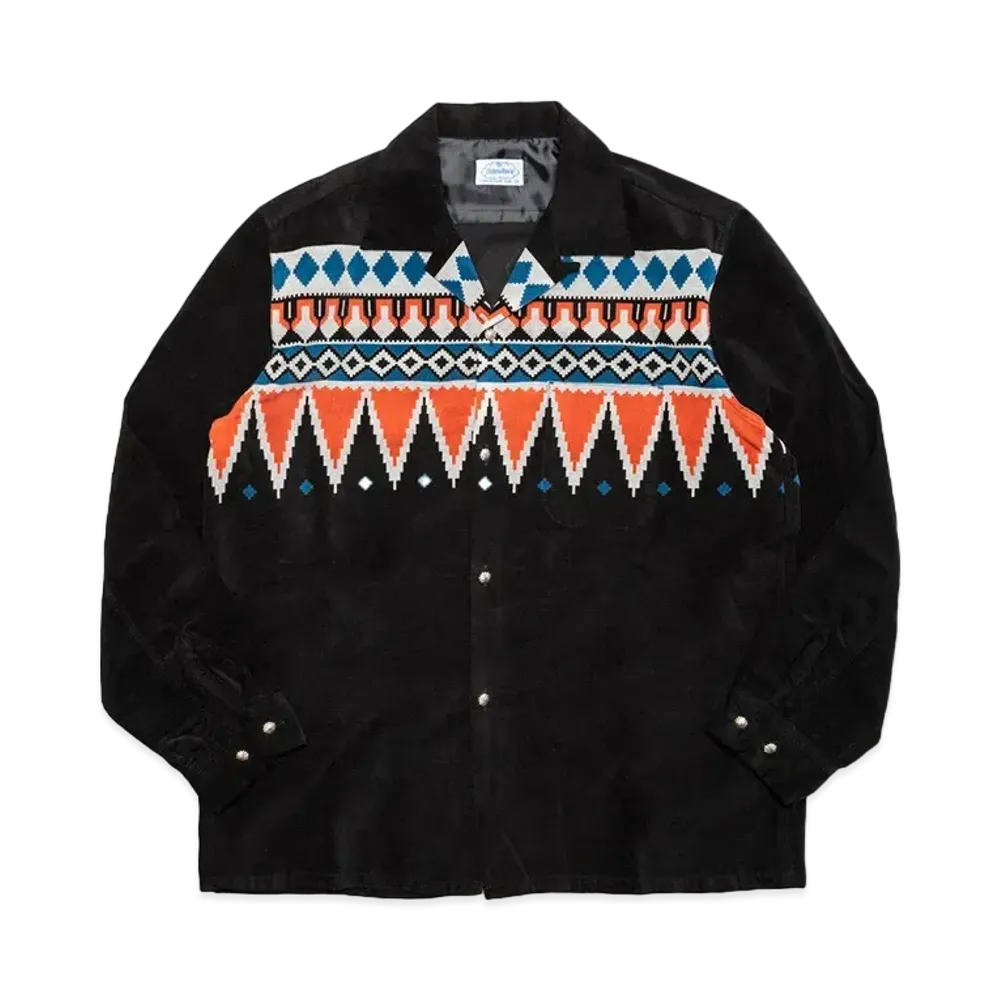 Subculture Print Corduroy Shirt Concho Sv925 "Black"