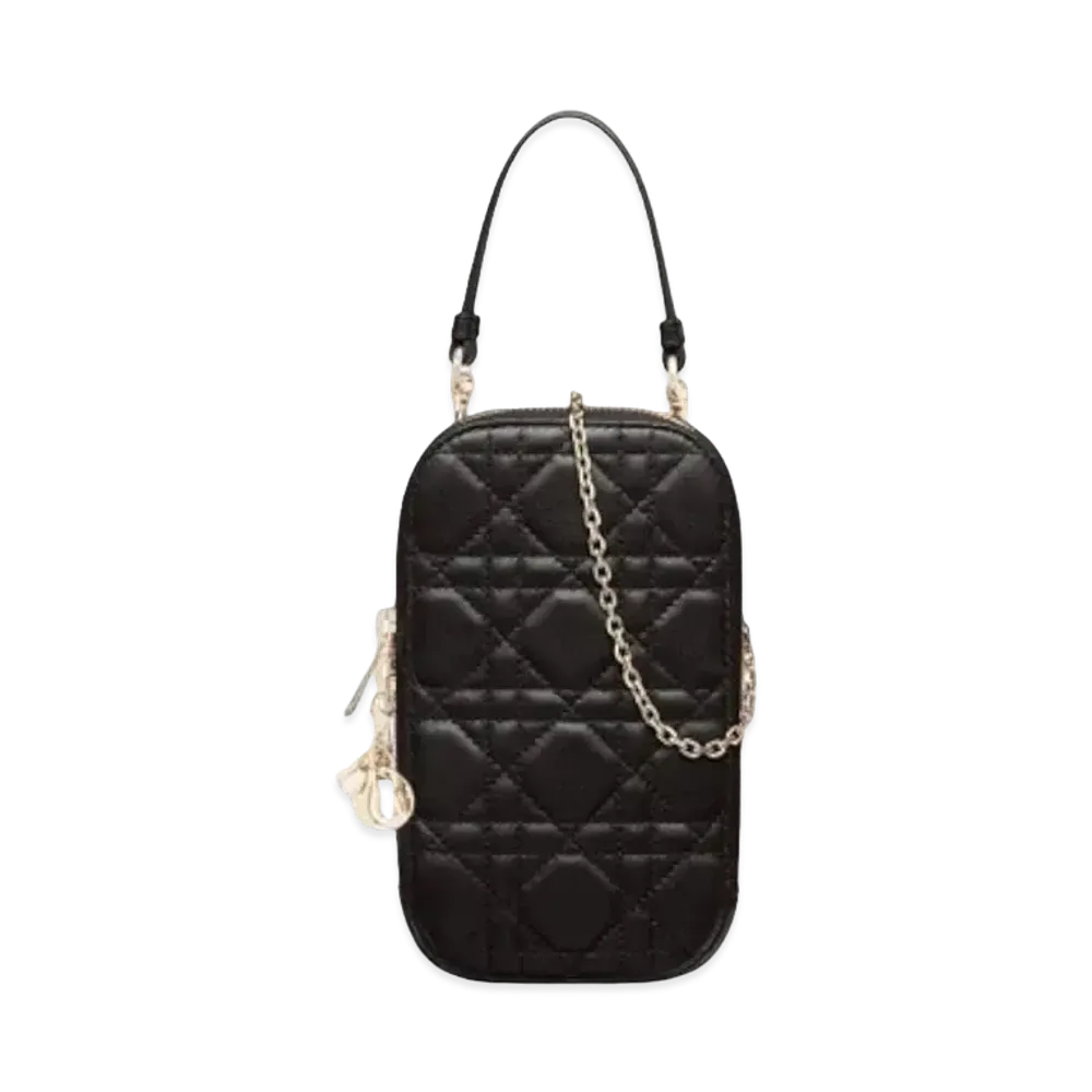 Dior Lady Dior Phone Holder "Black"