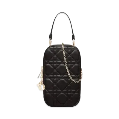 Dior Lady Dior Phone Holder "Black"