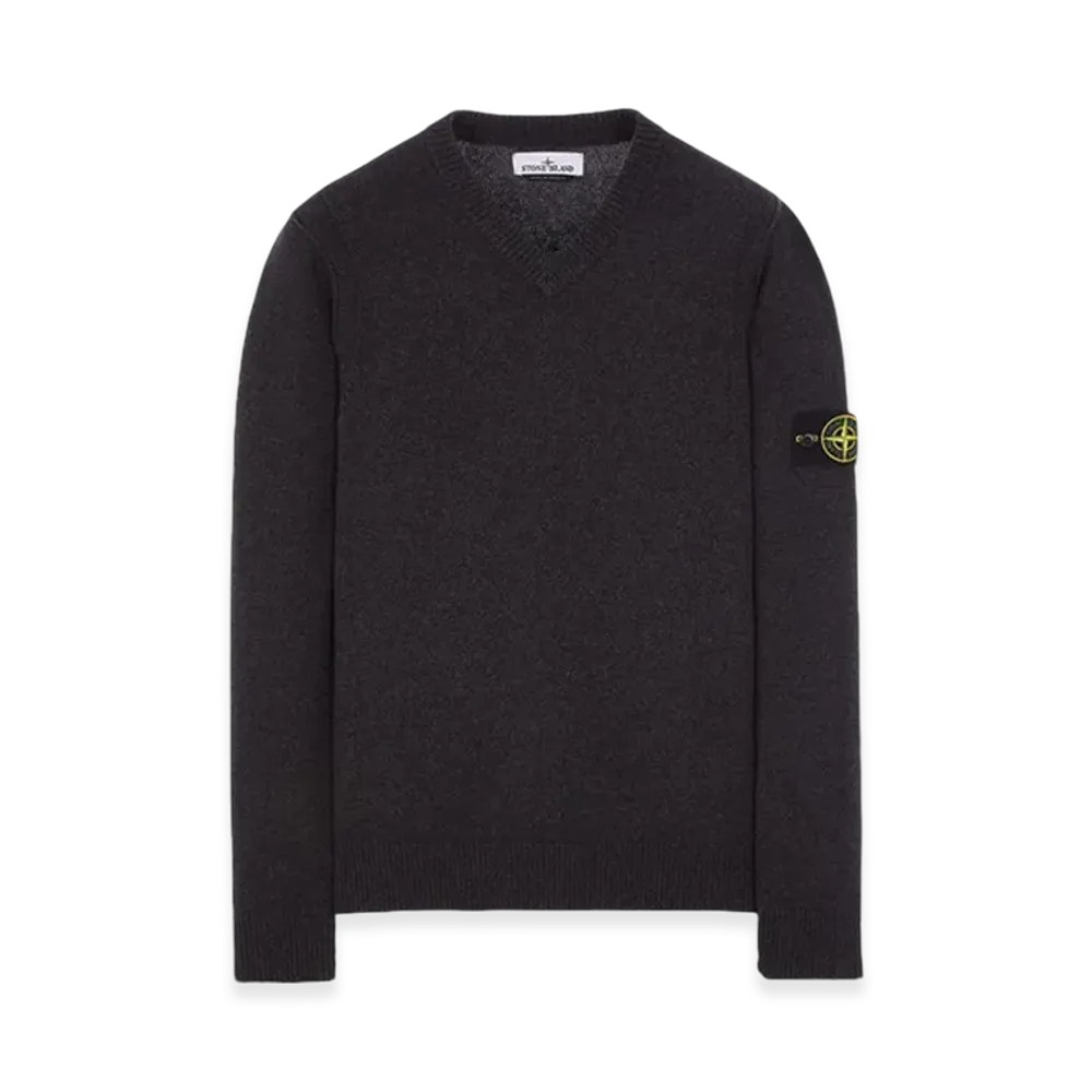 Stone Island 533A3 Lambswool V-Neck Knit - 23FW "Grey Melange"