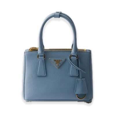 PRADA Galleria Saffiano Leather Mini Bag "Light Blue"