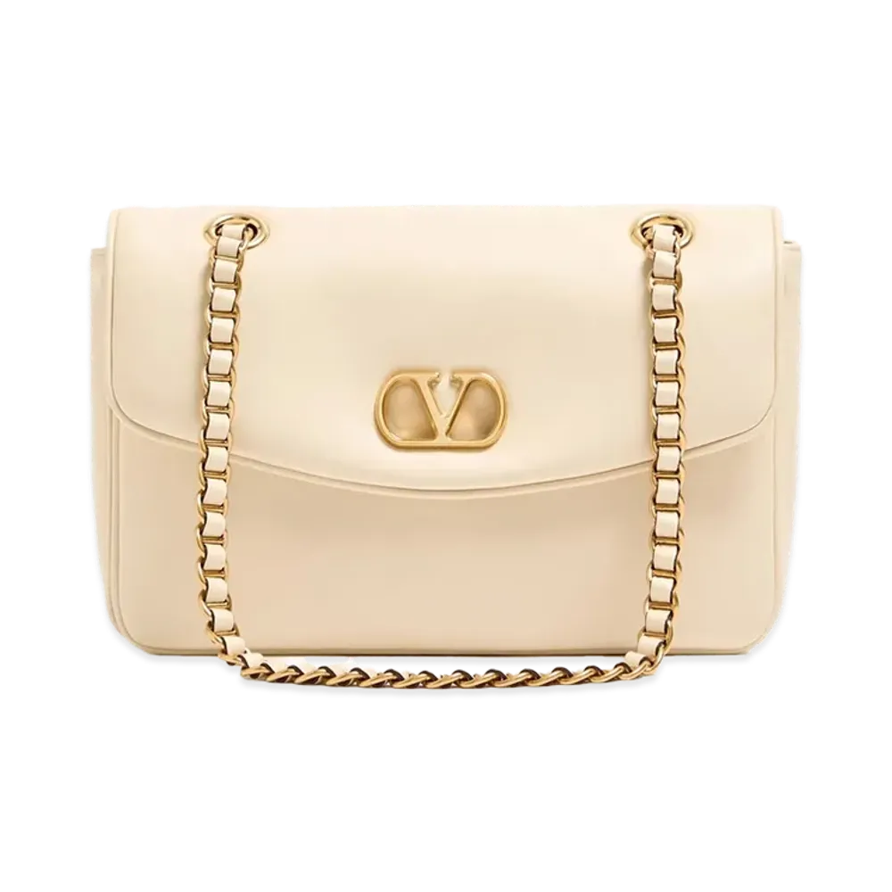 Valentino Women's Leather Djuna Shoulder Bag "White/Ivory"
