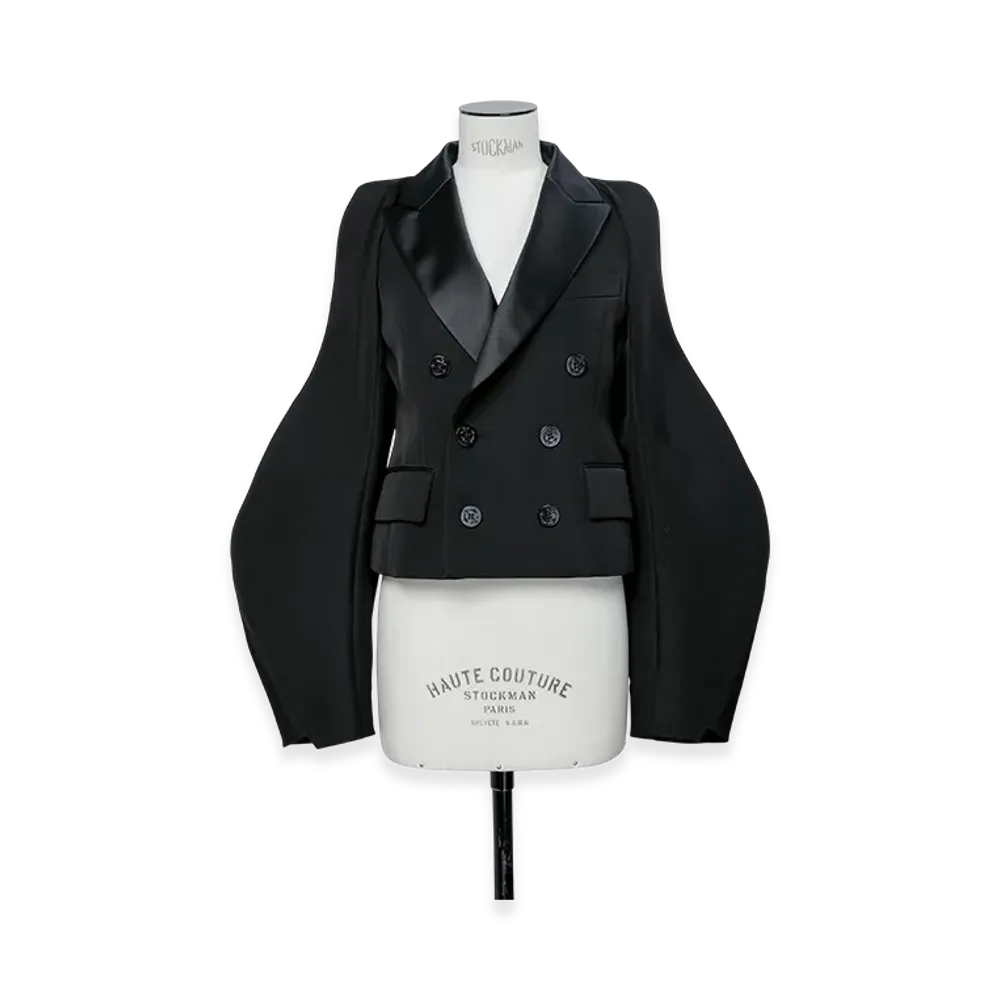 sacai Double-Faced Silk Cotton Jacket "Black"