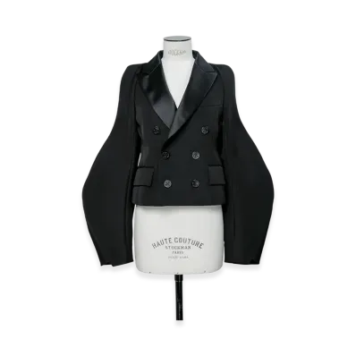 sacai Double-Faced Silk Cotton Jacket "Black"