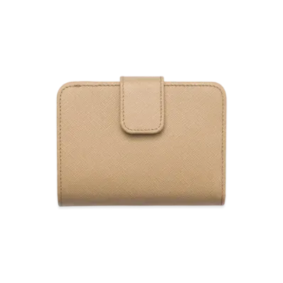 PRADA Small Saffiano Leather Wallet "Sand/Camel"