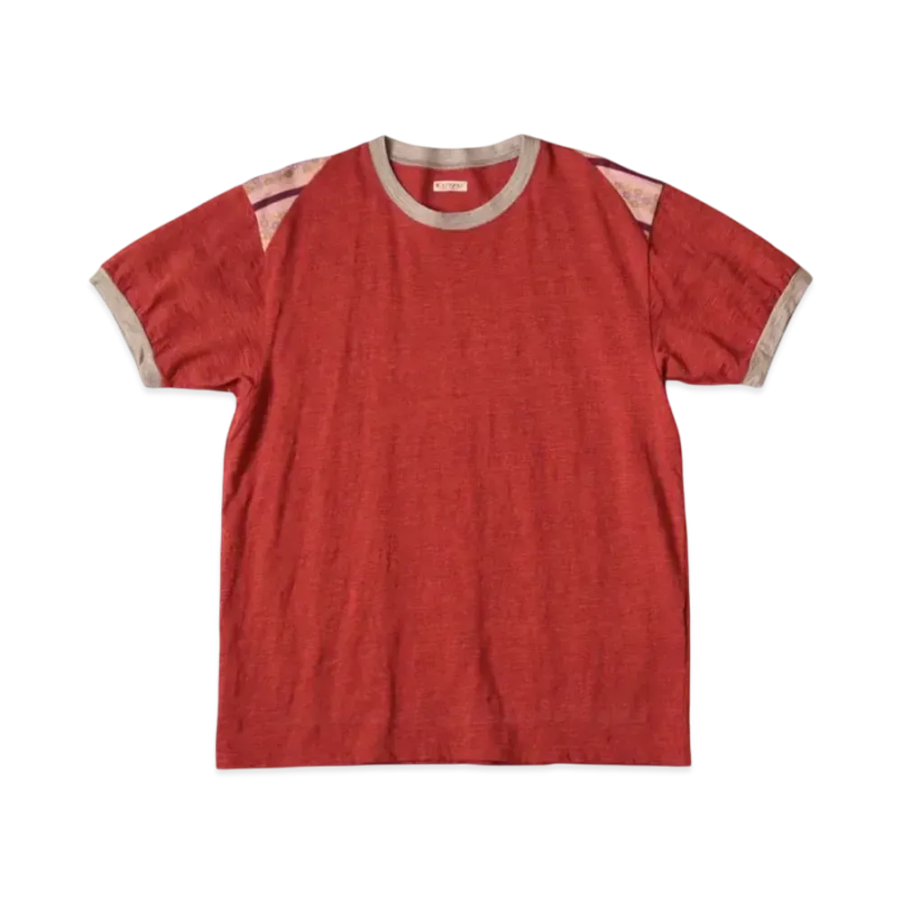 KAPITAL Heathered Sheeting Florida Ringer Tee "Red"
