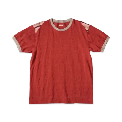 KAPITAL Heathered Sheeting Florida Ringer Tee "Red"
