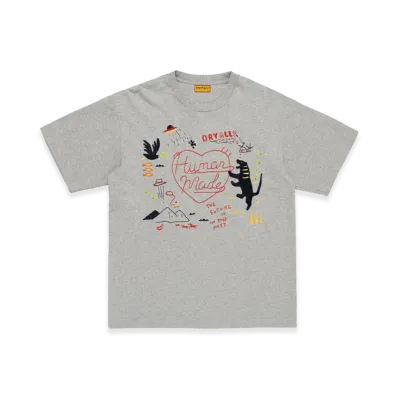 HUMAN MADE Embroidered T-Shirt "Gray"