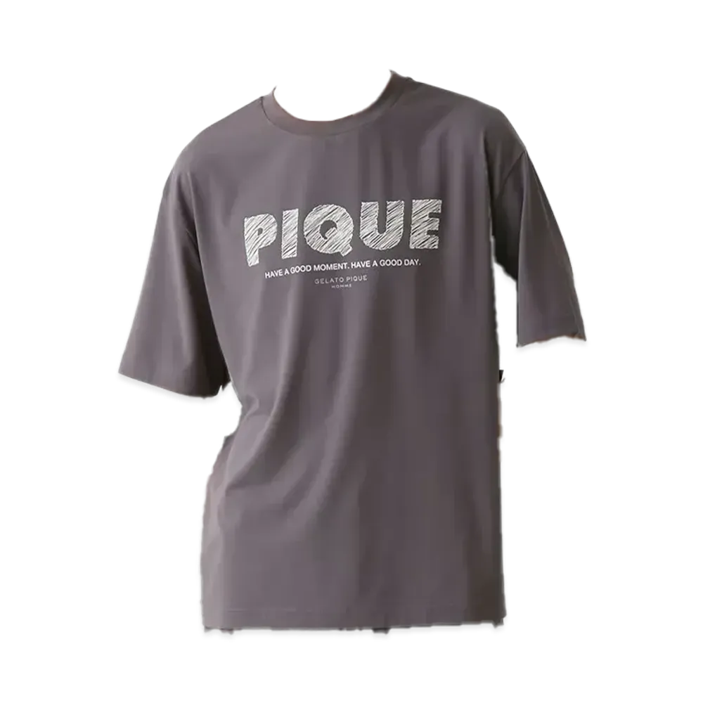 GELATO PIQUE Homme Cool Touch Sensation Function Pique Logo T-Shirt "Dark Gray"
