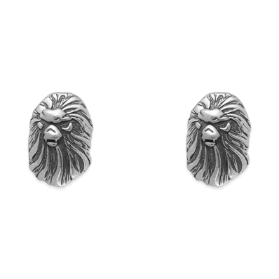 A BATHING APE Bape Black Earrings "Silver"