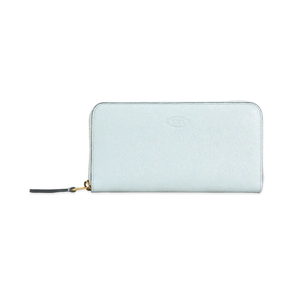 TOD'S Wallet In Leather "Light Blue/Grey"