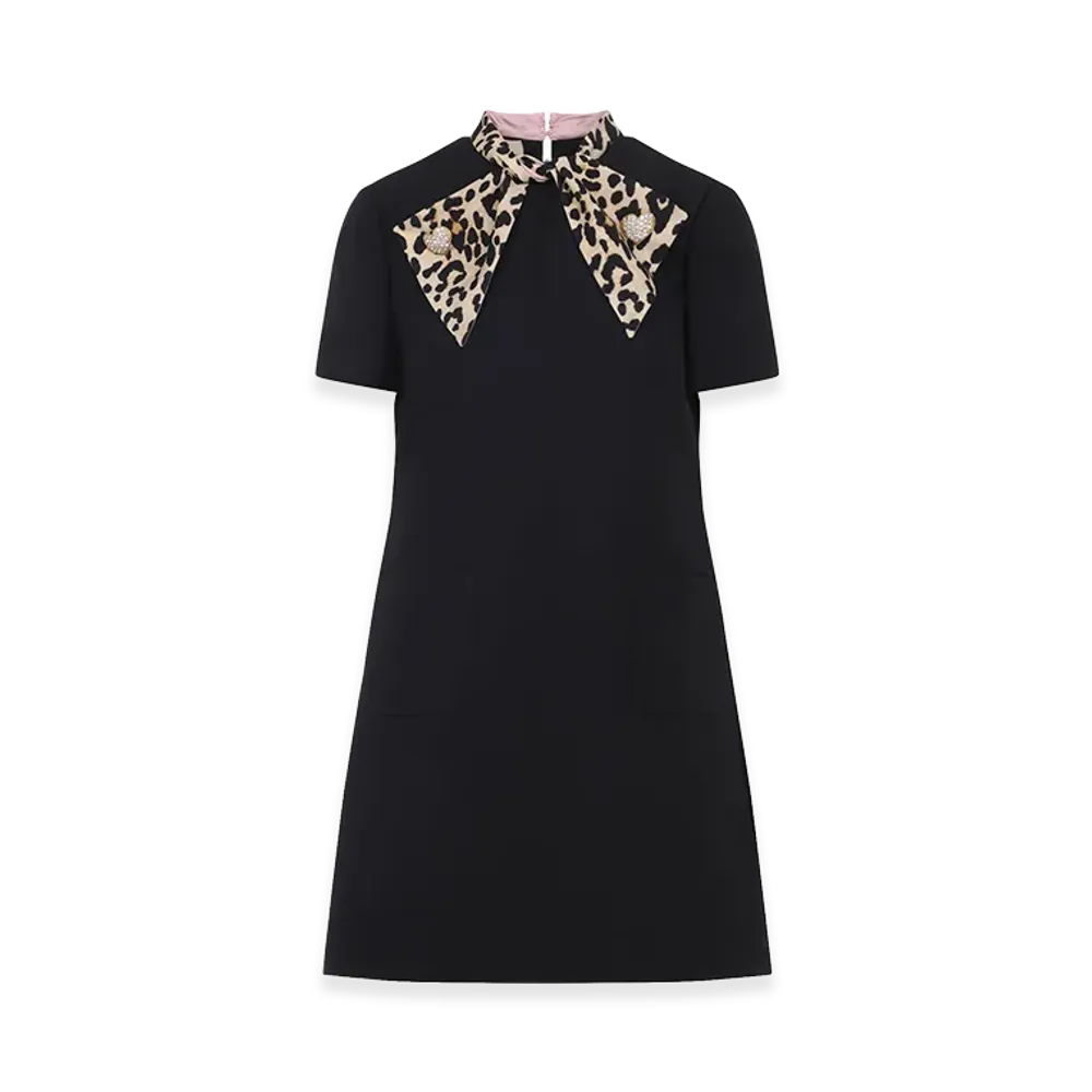 Valentino Women's Short Crepe Couture Dress "Black"