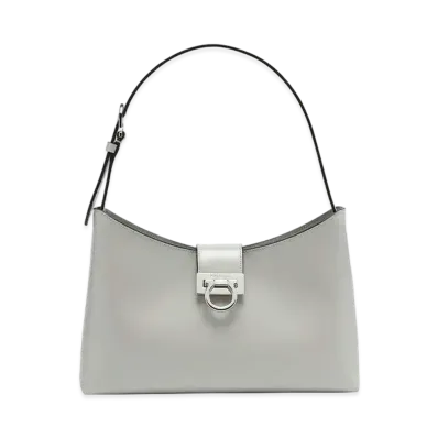 Salvatore Ferragamo Trifolio Shoulder Bag "Rhinoceros Grey"